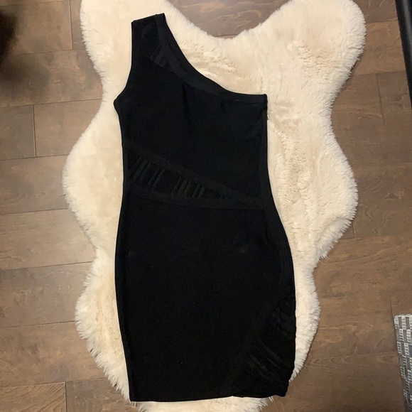 MARCIANO -Edith- One Shoulder LBD Bandage Bodycon - Picture 2 of 12